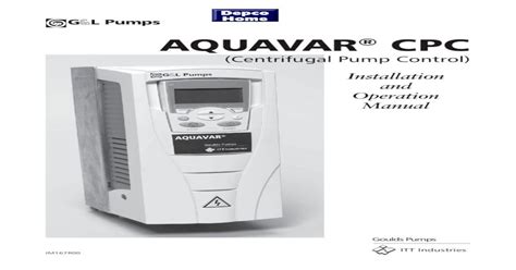 aquavar centrifugal pump controller manual|aquavar solo manual.